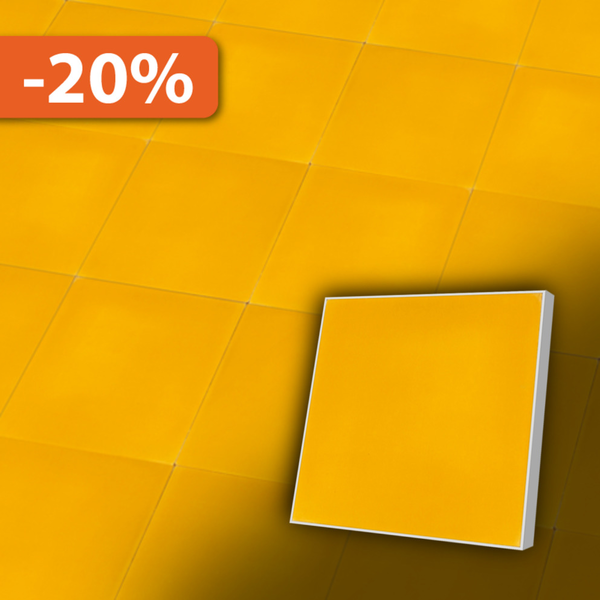 Einfarbige Zementfliese Goldgelb 20x20 cm Goldgelb - geeigent für Küchenzimmer