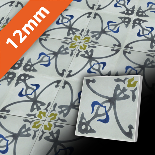 Zementfliesen antik, historischer Baustoff | Retro-Fliesen | Maurisch | Muster V20-730-A | Ventano