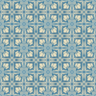 Blau-Beige Zementfliese mit floralem Muster - handgefertigt
