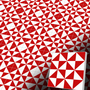 Zementfliese 20x20 cm in Rot-Wei&szlig; im portugiesischen Stil