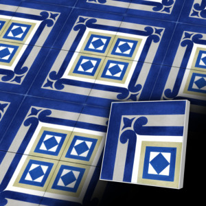 Zementfliesen antik, historischer Baustoff | Retro-Fliesen | Historisch | MusterV20C1-010-C | Ventano