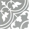 Vintage-Fliese mit Lilien grau weiß