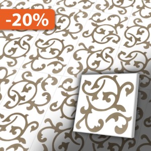 Zementfliesen antik, historischer Baustoff | Retro-Fliesen | Antik | Design V20-071-a | Ventano