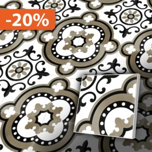 Zementfliesen antik, historischer Baustoff | Retro-Fliesen | Vintage | Design V20-134-a | Ventano