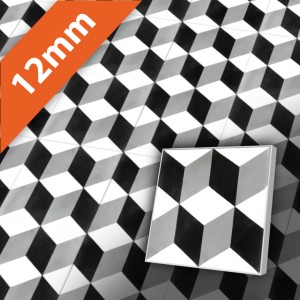 Zementfliese im Format 20x20 cm | in Grau - antiker Baustoff