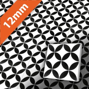 Zementfliesen antik, historischer Baustoff | Retro-Fliesen | Design | Muster Q12-20X20-F2A-0061 | Ventano