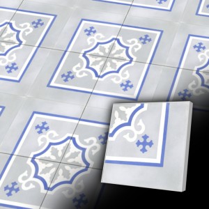 Zementfliesen antik, historischer Baustoff | Design-Fliesen | Antik | Muster V20C-004-B | Ventano