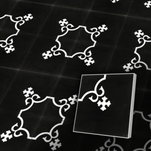 Zementfliesen antik, historischer Baustoff | Retro-Fliesen | Historisch | Muster  V20C-068-A  | Ventano