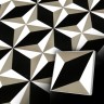 Retro Zementfliese mit Grafischem Muster 20x20 cm in Grau/Schwarz/Weiß im Stil der Gründerzeit 