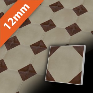 Klassische Zementfliese im Format 20x20 cm mit geometrischem Design - Wandfliese