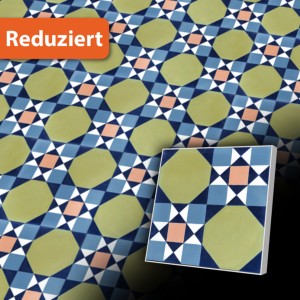 Retro Zementfliese im Format 20x20 cm mit geometrischem Motiv - Bodenfliese