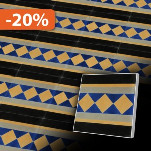 Zementfliesen antik, historischer Baustoff | Retro-Fliesen | Design Q16-20X20-F4A-0421-0E12R | Ventano