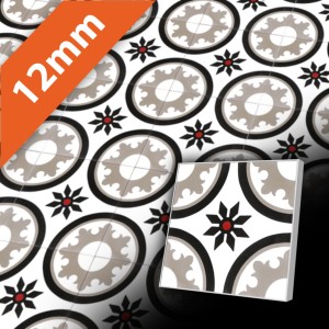 Zementfliesen antik, historischer Baustoff | Retro-Fliesen | Design | Muster V20-283-A | Ventano