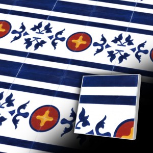 Zementfliesen antik, historischer Baustoff | Retro-Fliesen | Historisch | MusterV20B1-033-B | Ventano