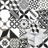 Zementfliesen Patchwork 20x20 cm | Schwarz/Weiß/Grau Zementfliesen Patchwork 20x20 cm | Schwarz/Weiß/Grau