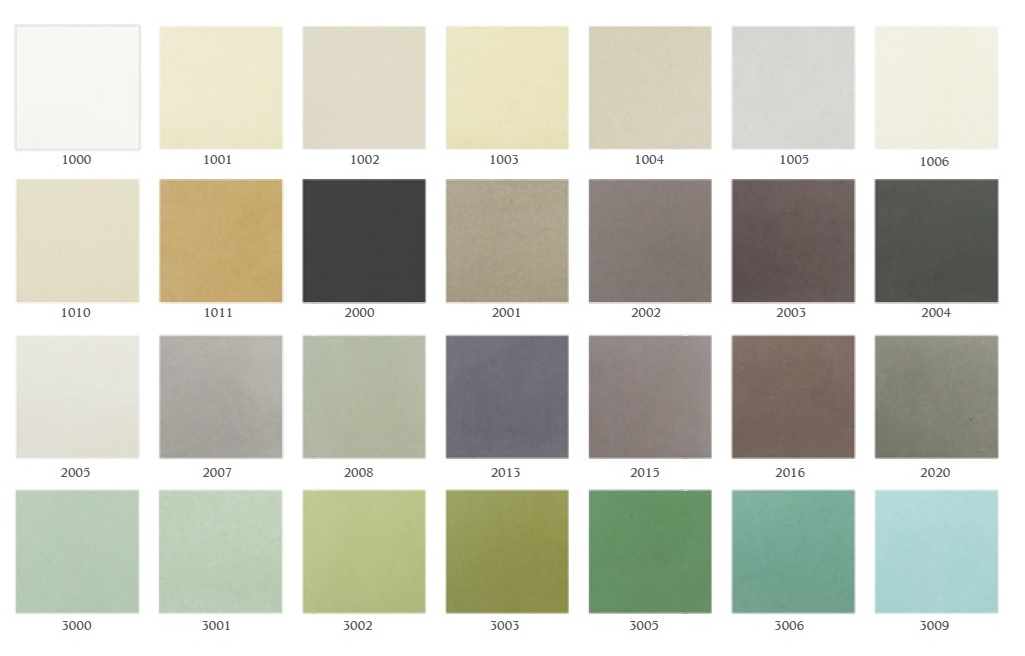 Farbpalette Standardfarben der Ventano Zementfliesen